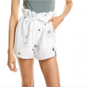 Splendid Women’s Paperbag Star Gazer White Navy Blue Shorts Size XS